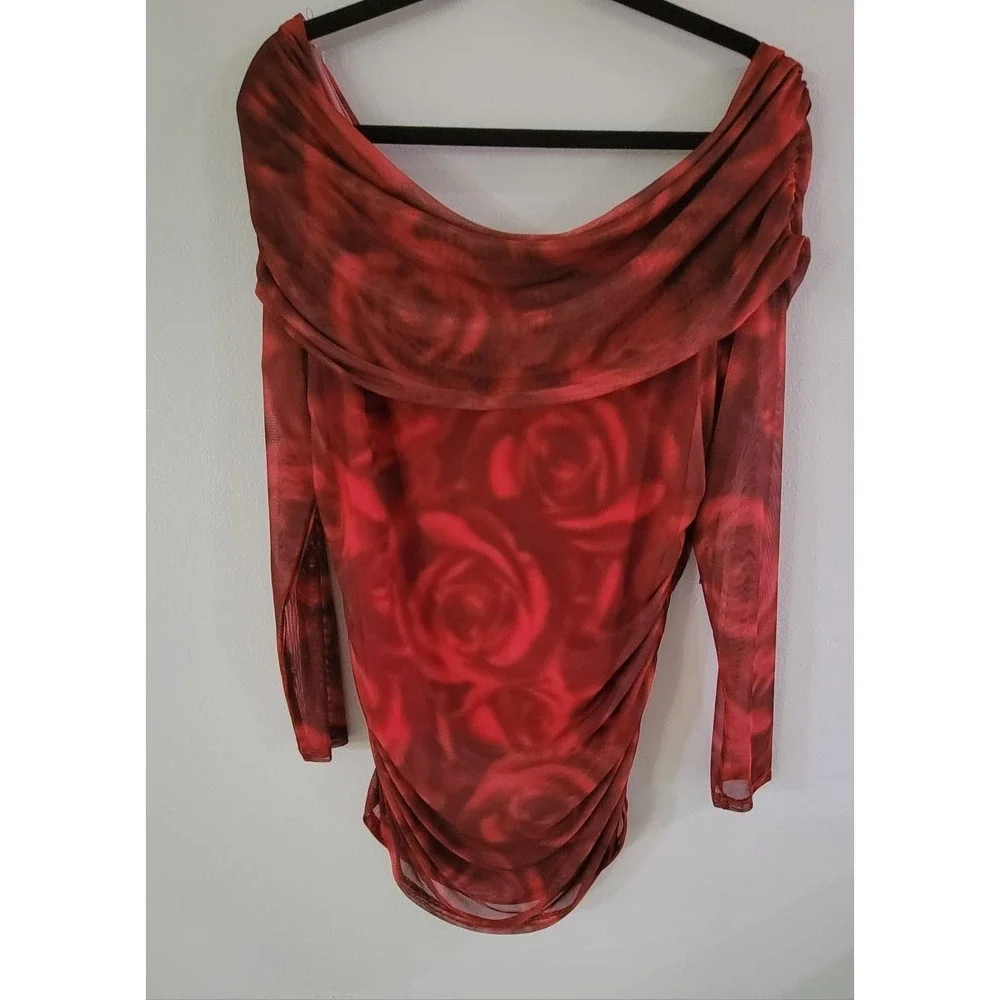 absolutely & famous women's straper blouses Longsleeve Color Red Size L(2) XL(1) - Picture 3 of 8
